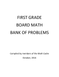 FIRST GRADE BOARD MATH BANK OF PROBLEMS Compiled by