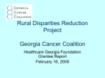 GCC Rural Cancer Disparities - Healthcare Georgia Foundation