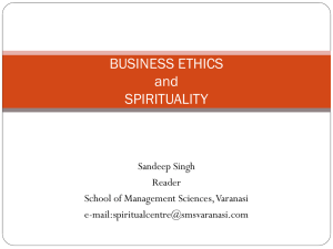 business ethics - Centre for Spiritualism