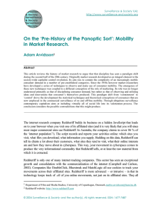 On the `Pre-History of the Panoptic Sort`: Mobility in Market Research.