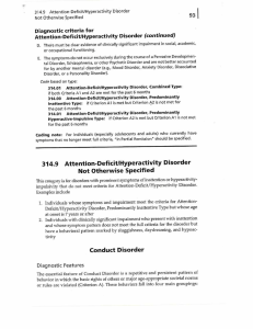 314.9 Attention-Deficit/Hyperactivity Disorder Not
