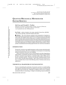 quantum mechanical methods for enzyme kinetics