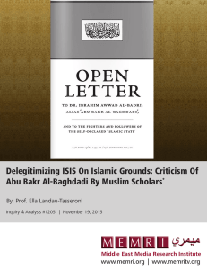 Delegitimizing ISIS On Islamic Grounds: Criticism Of Abu Bakr Al