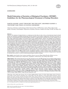 Guidelines for the Pharmacological Treatment of Eating