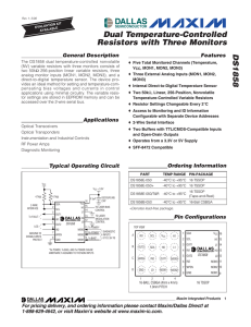 DS1858 Dual Temperature-Controlled Resistors with Three Monitors