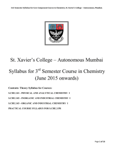 St. Xavier`s College – Autonomous Mumbai Syllabus for 3 Semester