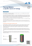 thermal Battery: a specific source of energy