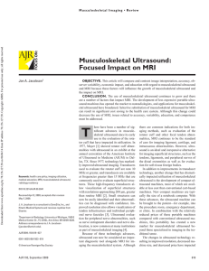 Musculoskeletal Ultrasound: Focused Impact on MRI