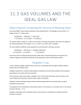 11.3 GAS VOLUMES AND THE IDEAL GAS LAW
