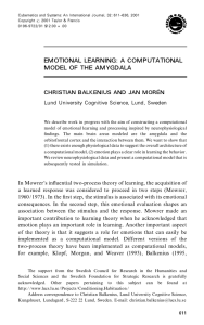 emotional learning: a computational model of the amygdala