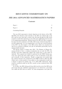 educative commentary on jee 2014 advanced mathematics papers