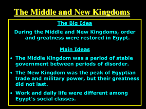 The Middle Kingdom was a period of stable