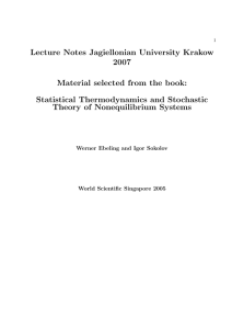 Statistical Thermodynamics and Stochastic The