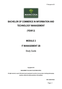 bachelor of commerce in information and technology