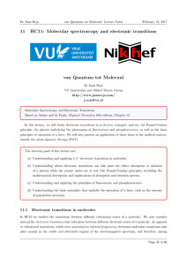 11 HC11: Molecular spectroscopy and electronic transitions van