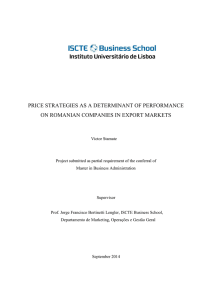 PRICE STRATEGIES AS A DETERMINANT OF PERFORMANCE