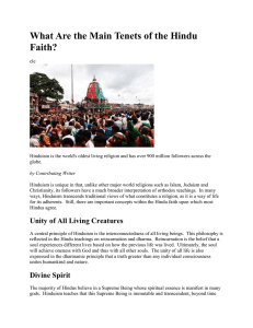 What Are the Main Tenets of the Hindu Faith?