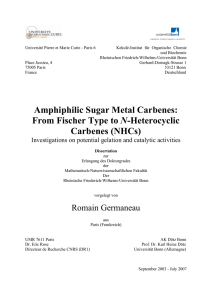 Amphiphilic Sugar Metal Carbenes