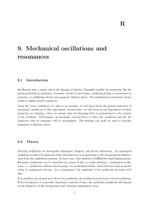 9. Mechanical oscillations and resonances R