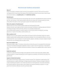 Neuromuscular weakness and paralysis