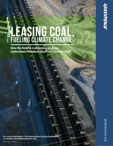 Leasing Coal, Fueling Climate Change