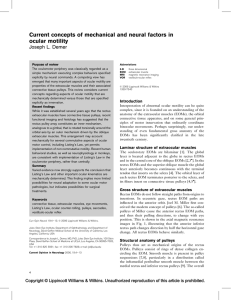 Current concepts of mechanical and neural factors in