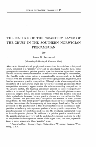 `granitic` laver of the crust in the southern norwegian precambrian
