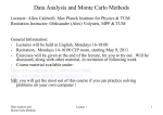 Data Analysis and Monte Carlo Methods