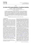 A review of the generalization of auditory learning