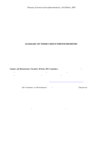 Glossary of Terms used in Photochemistry, 3rd Ed. (Provisional)