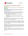 Consent for Special Categories of Studies