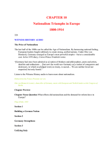 CHAPTER 10 Nationalism Triumphs in Europe 1800