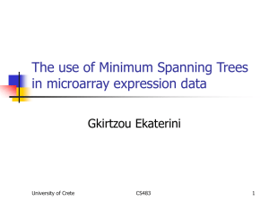 The use of Minimum spanning Trees in microarray expression data