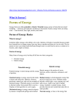 Forms of Energy Basics