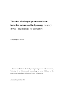 The effect of voltage dips on wound rotor induction motors used in
