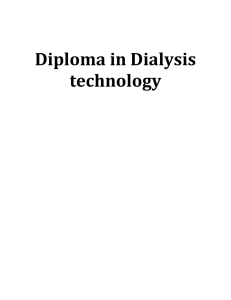Diploma in Dialysis technology - The Tamilnadu Dr.MGR Medical