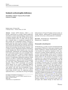 Isolated corticotrophin deficiency