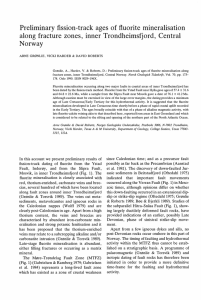 Preliminary fission-track ages of fluorite mineralisation along fracture