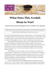 What Does This Avodah Mean to You?