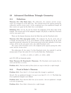 19 Advanced Euclidean Triangle Geometry
