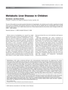 Metabolic liver disease in children