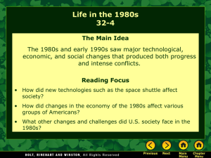 Lesson 32-4: Life in the 1980`s