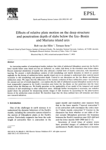 EPSL Effects of relative plate motion on the deep structure and