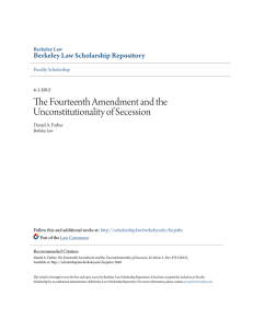 The Fourteenth Amendment and the Unconstitutionality of Secession