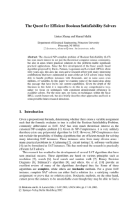 The Quest for Efficient Boolean Satisfiability Solvers | SpringerLink