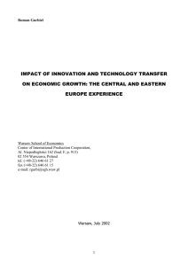 IMPACT OF INNOVATION AND TECHNOLOGY TRANSFER ON