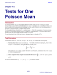 Tests for One Poisson Mean