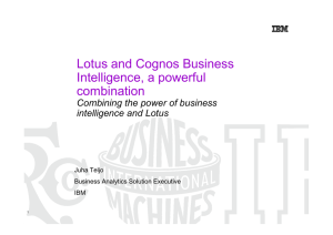 Lotus and Cognos Business Lotus and Cognos Business