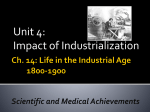Life in the Industrial Age 1800-1900 Sec. 2 Scientific and Medical