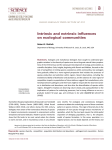 Intrinsic and extrinsic influences on ecological communities